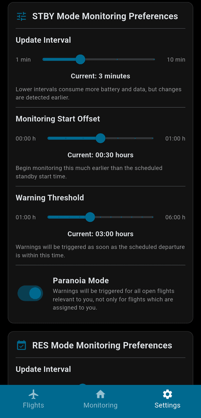 Settings Screenshot (Dark)